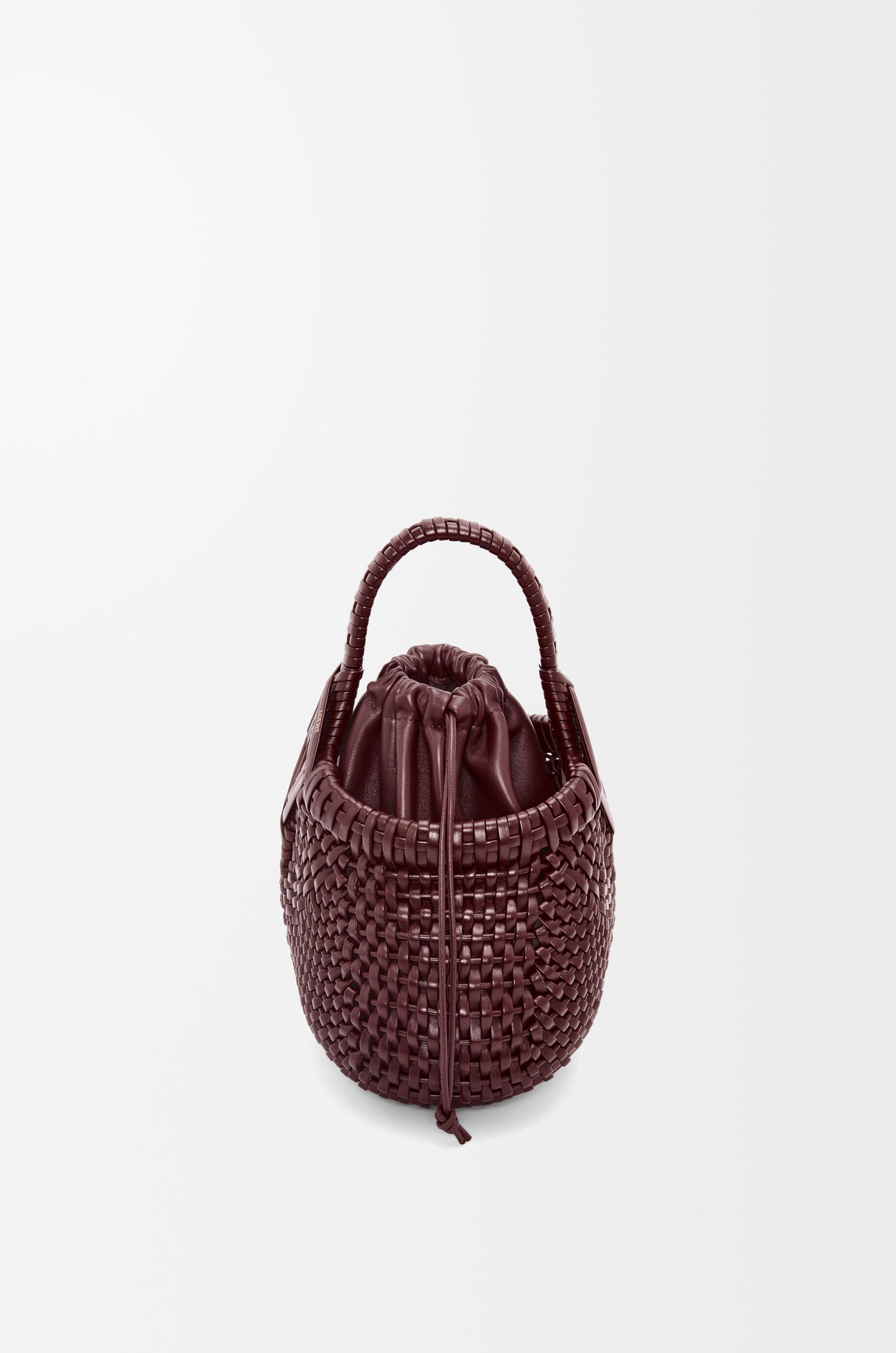 Mini Diamond round basket in calfskin Red - LOEWE