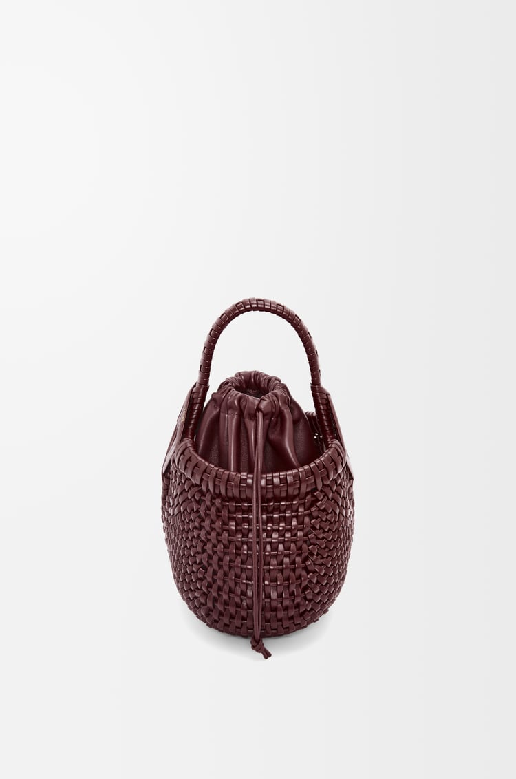 LOEWE Mini Diamond round basket in calfskin Dark Burgundy