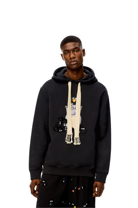 LOEWE Bô mouse embroidered hoodie in cotton Black/Multicolor plp_rd