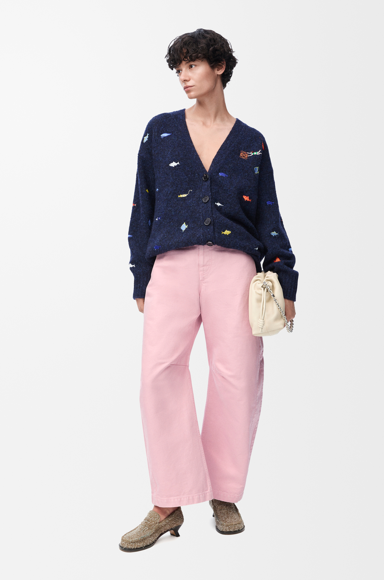 LOEWE Barrel trousers in cotton Pink