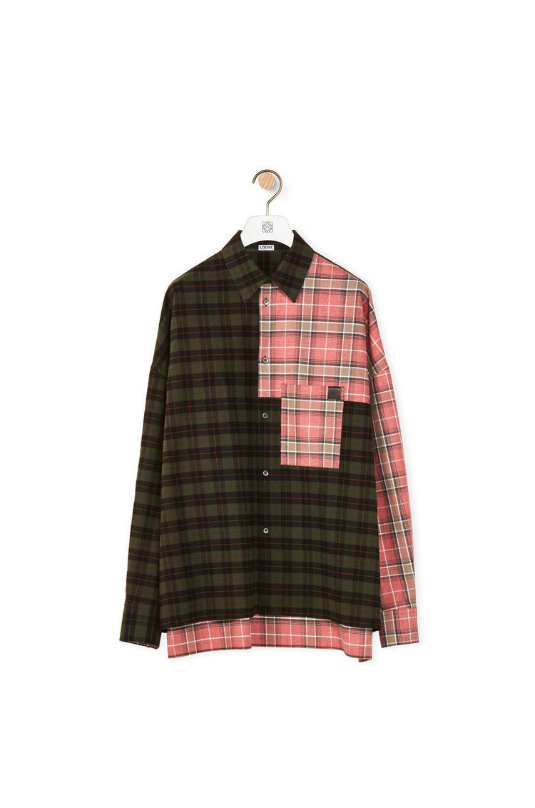 LOEWE Patchwork oversize shirt in cotton Green/Multicolor pdp_rd