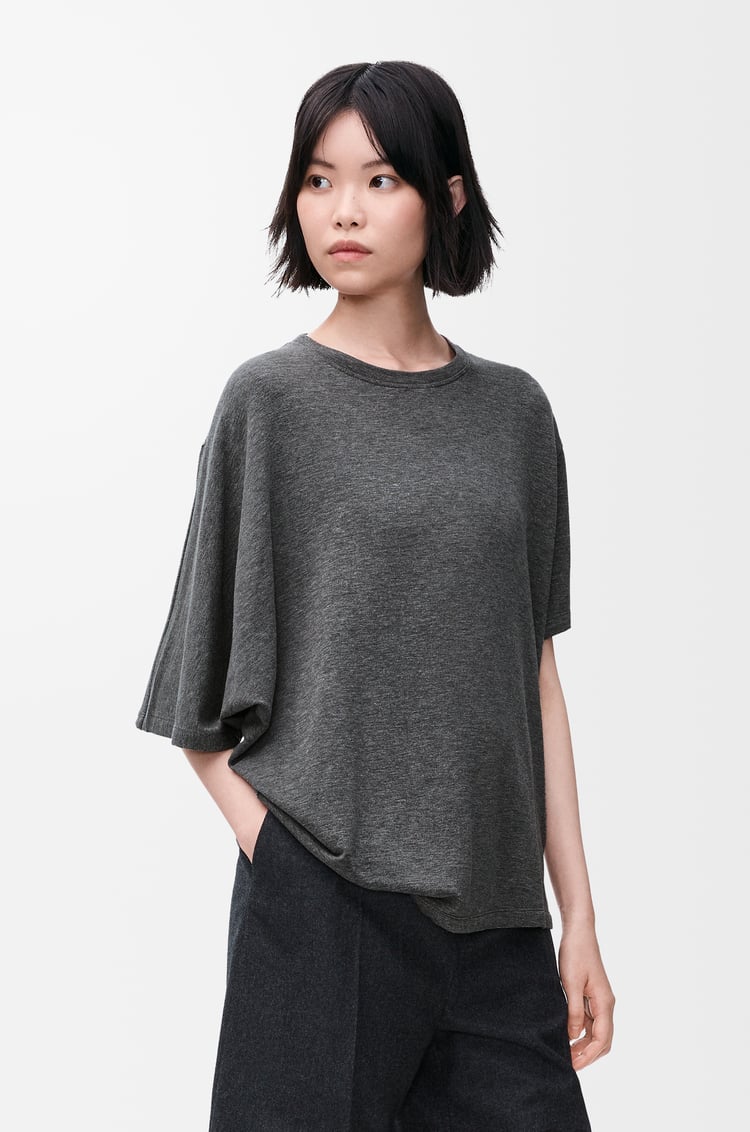 LOEWE ドレープ Tシャツ（レーヨン&カシミヤ） アンスラサイト