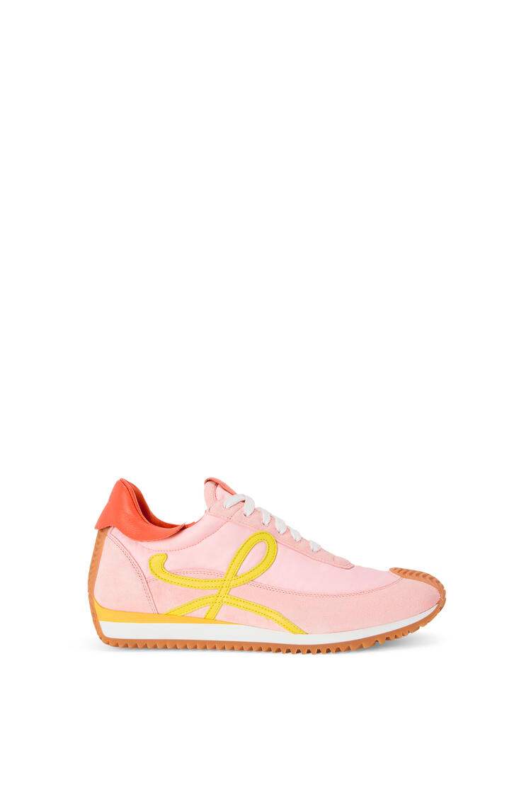 LOEWE Flow runner in nylon and suede Pink/Yellow