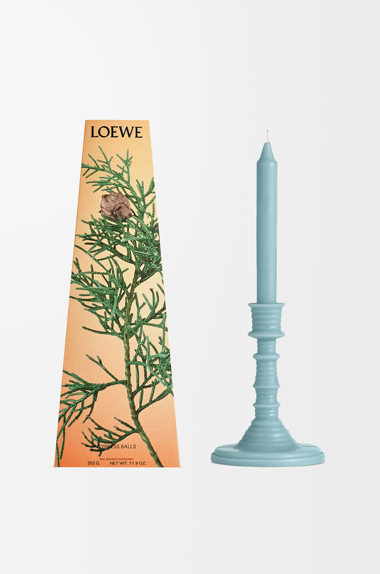 LOEWE Cypress Balls wax candleholder Baby Blue