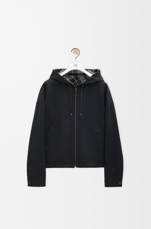 LOEWE リバーシブル ジャケット（コットン&シルク） ブラック plp_rd