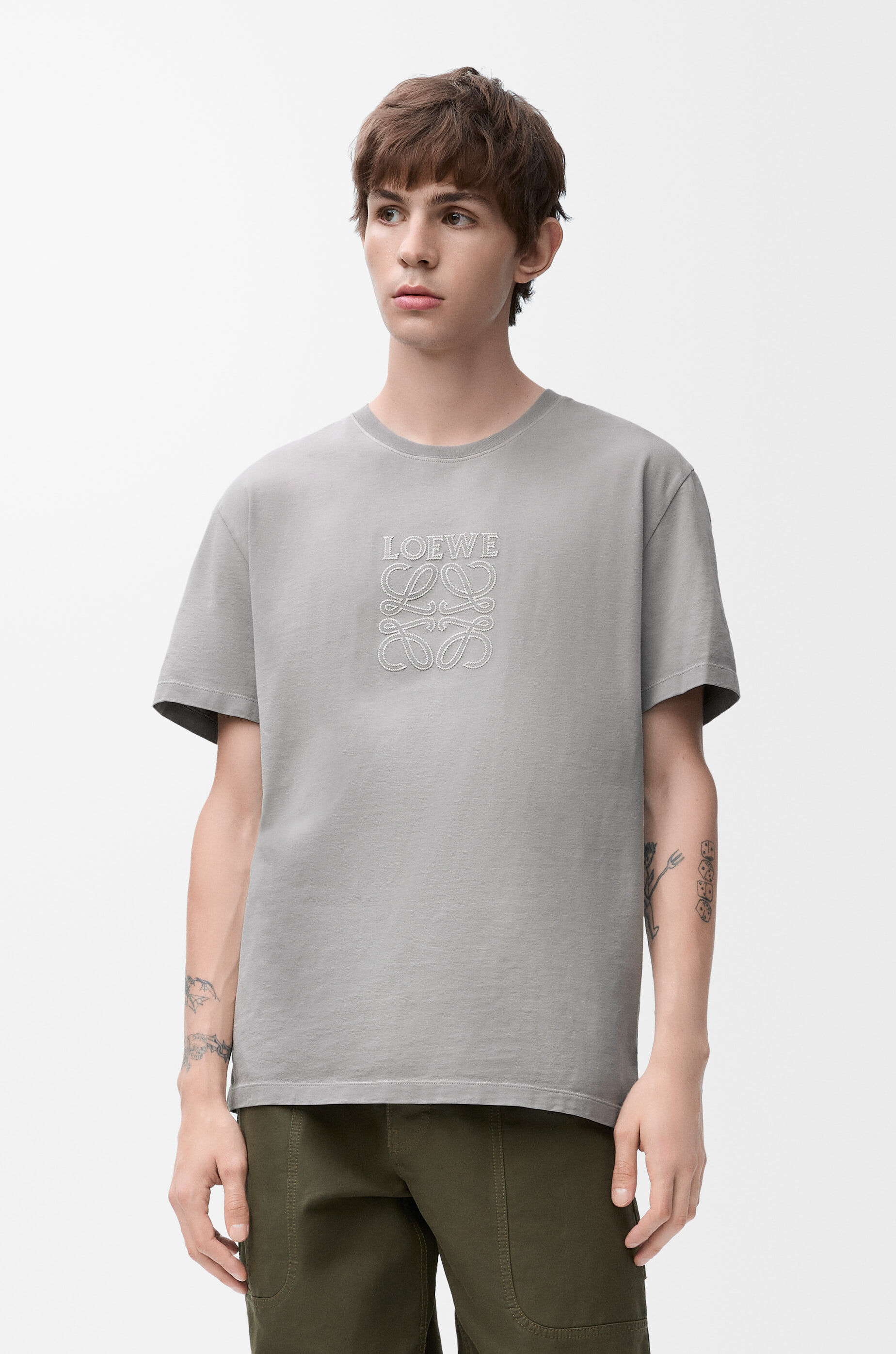 リラックスフィット Tシャツ(コットン) グレー - LOEWE リラックスフィット Tシャツ(コットン) グレー - LOEWE