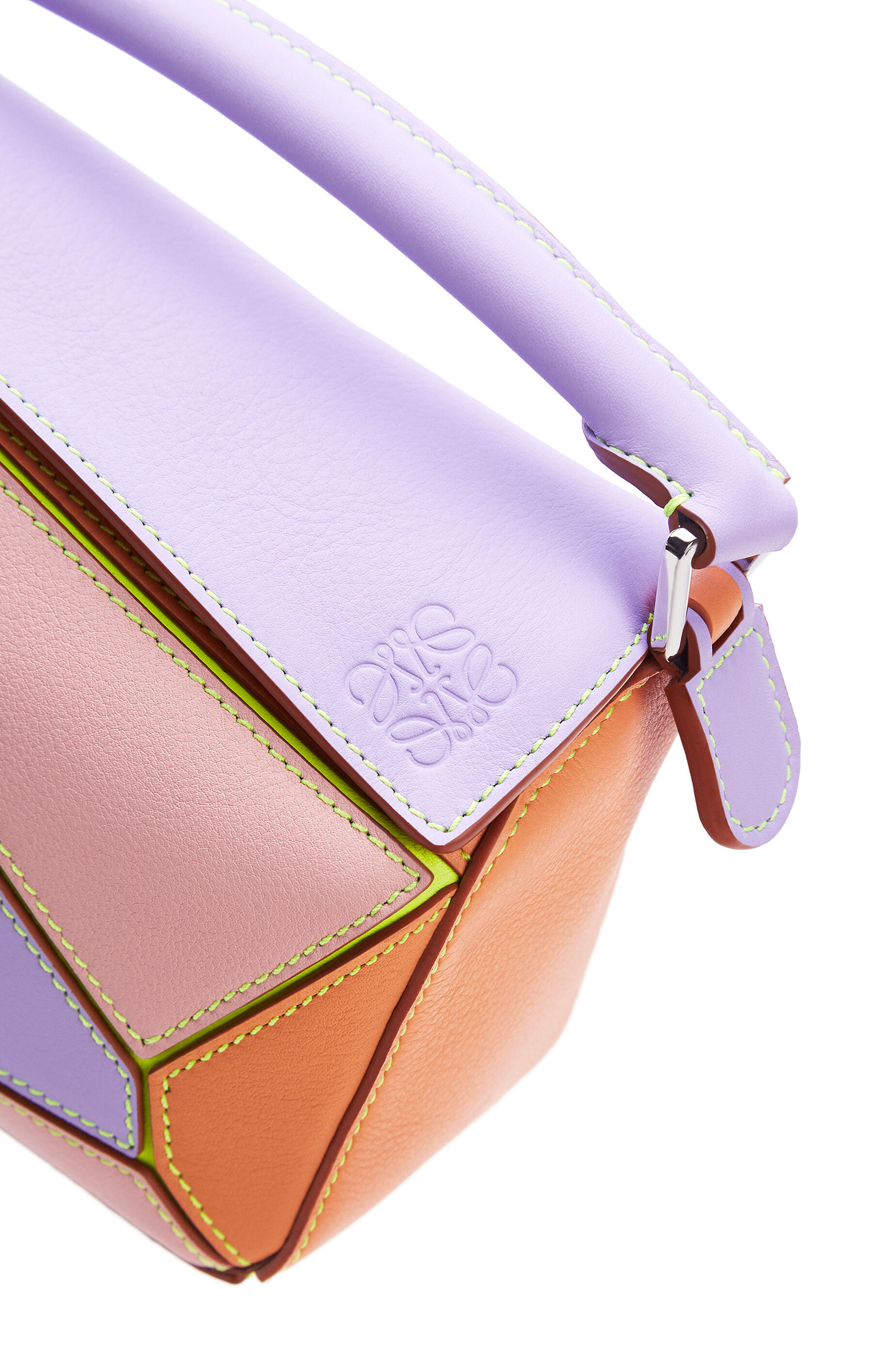 Mini Puzzle bag in classic calfskin Mauve/Soft Apricot LOEWE