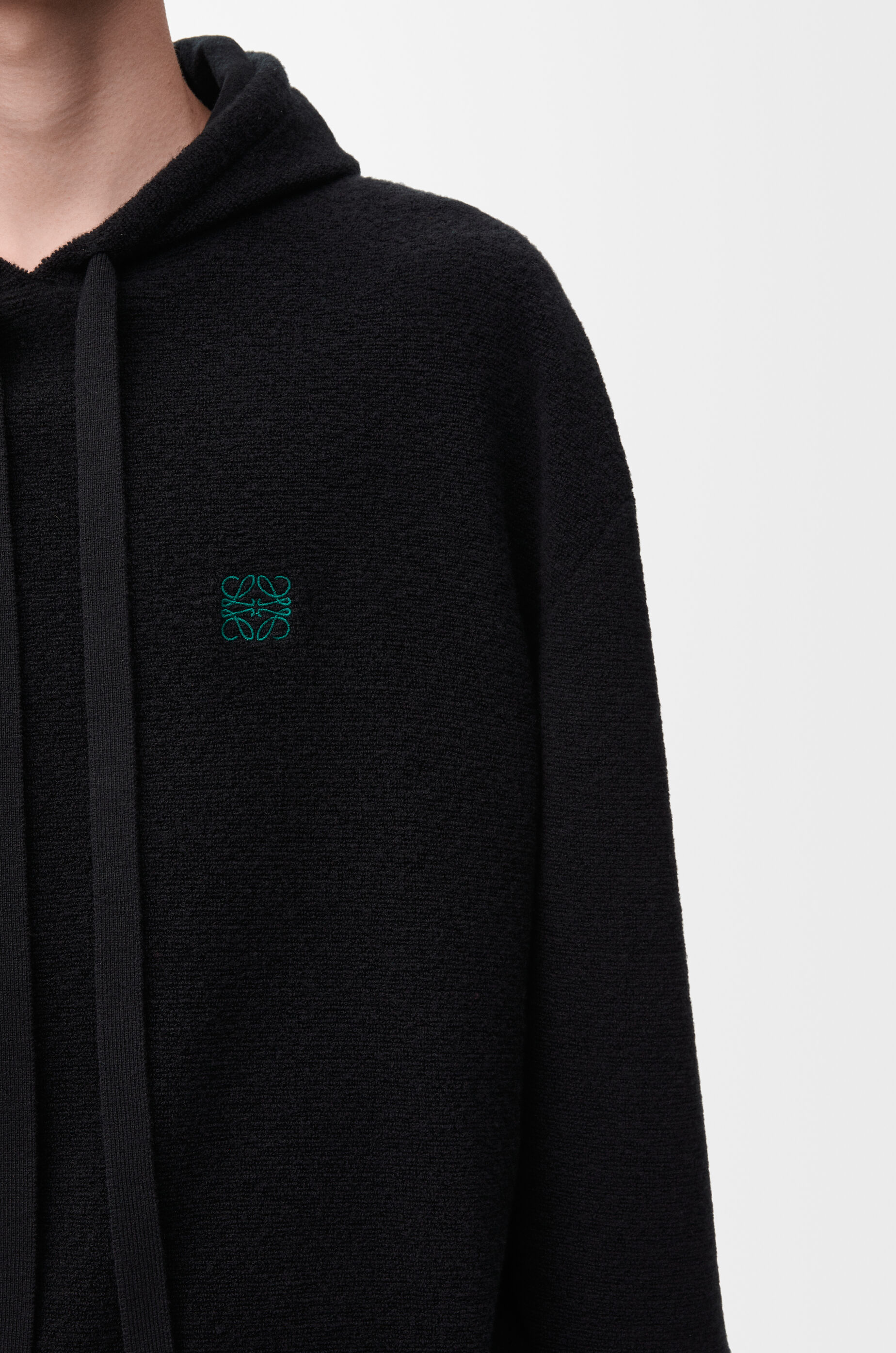 Relaxed fit hoodie in cotton Black - LOEWE