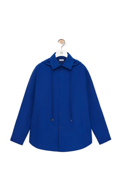 LOEWE Hooded overshirt in cotton 藍色 plp_rd