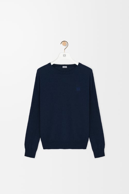 LOEWE 棉质混纺毛衣 海军蓝