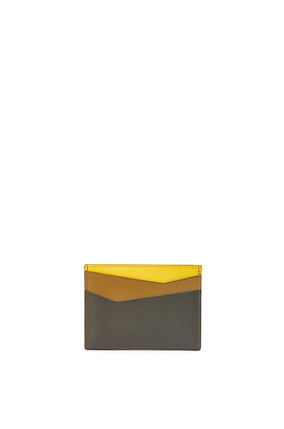 LOEWE パズル プレーン カードホルダー (クラシックカーフ) レモン/カーキグリーン
