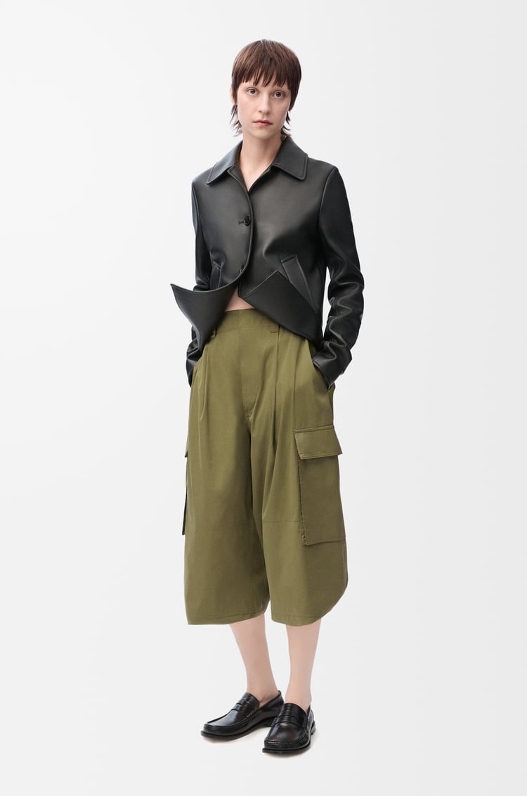 LOEWE Pantalones cargo en algodón y seda Verde Caqui