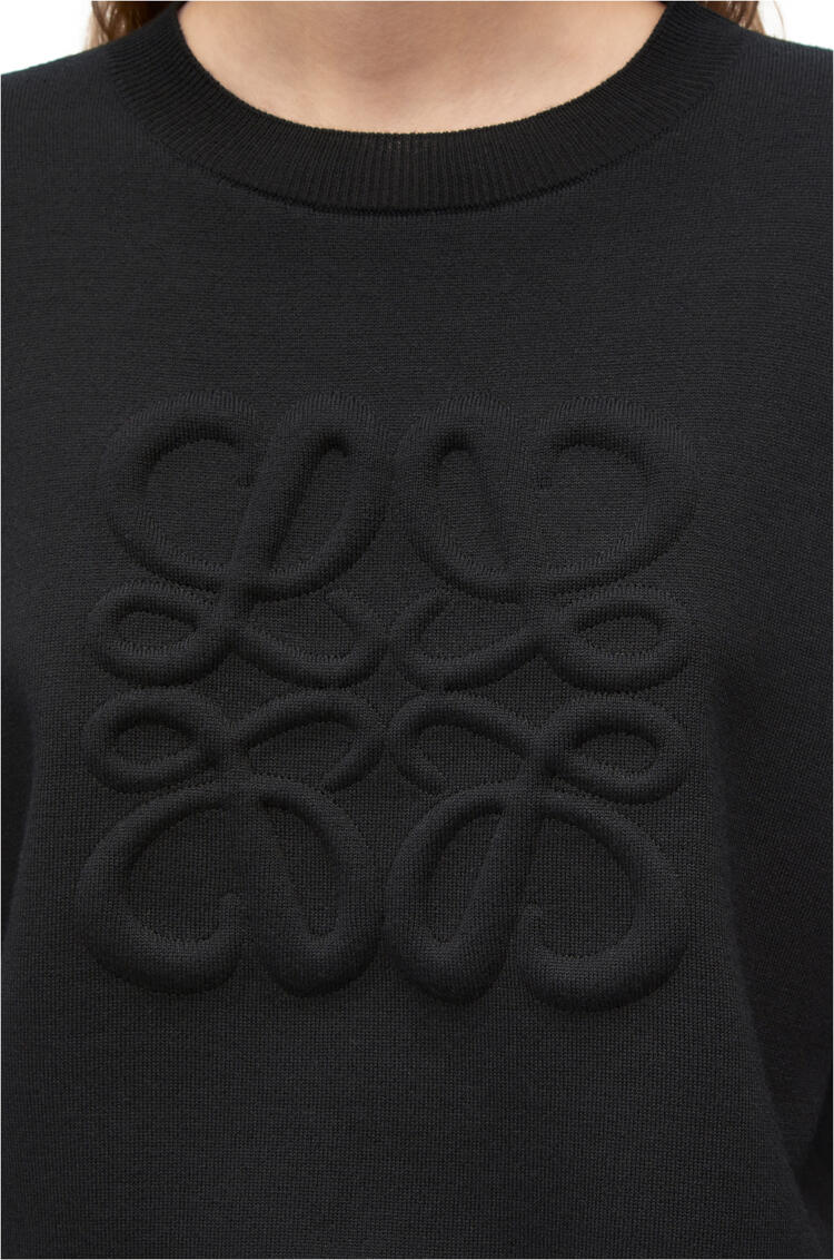 LOEWE Short Anagram sweater in wool Black