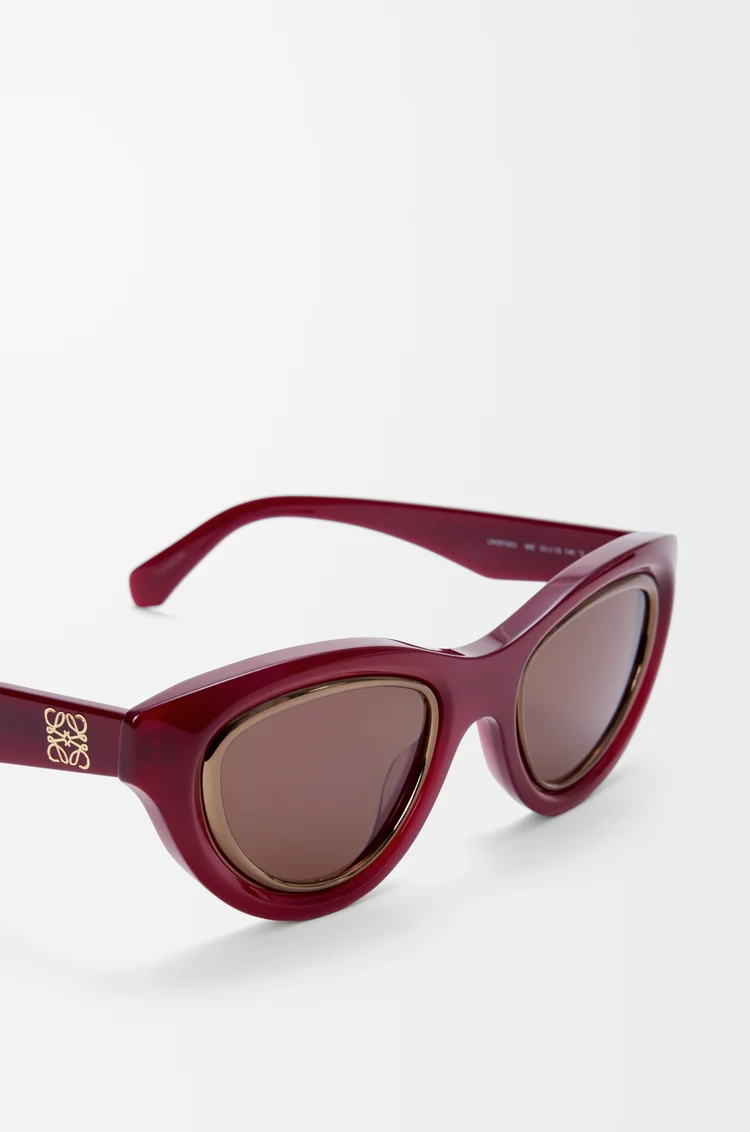 LOEWE Mini Anagram Cateye sunglasses Milky Burgundy
