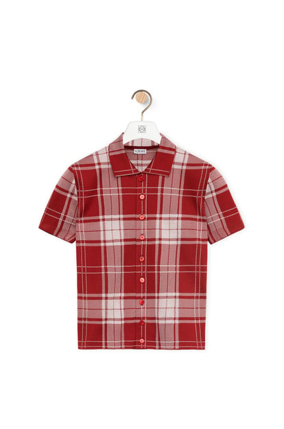 LOEWE Camisa polo en seda Rojo/Blanco