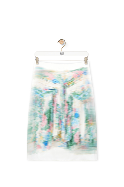 LOEWE Skirt in viscose and silk White/Multicolor