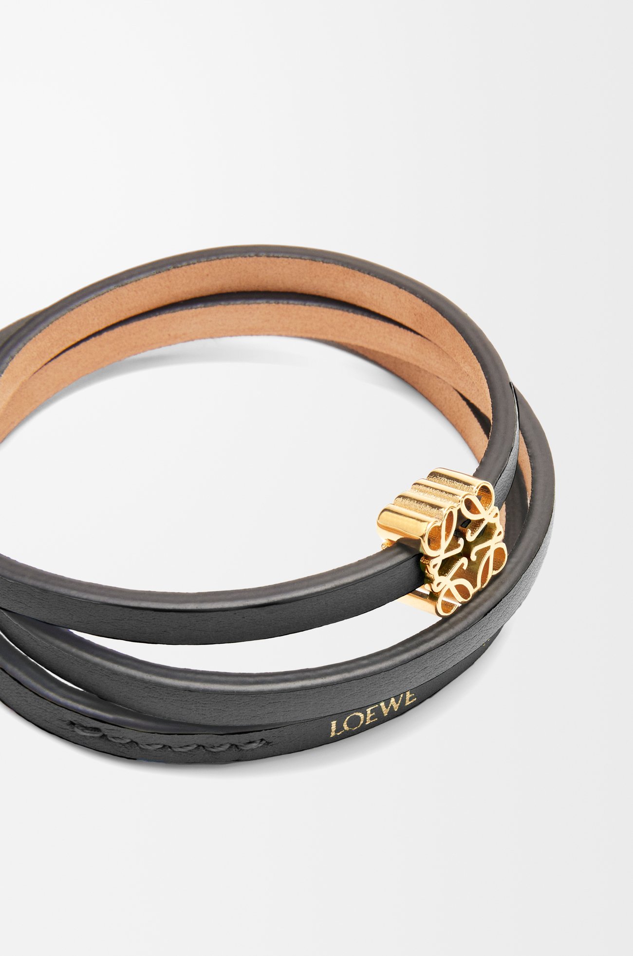 LOEWE Brazalete en piel de ternera Negro