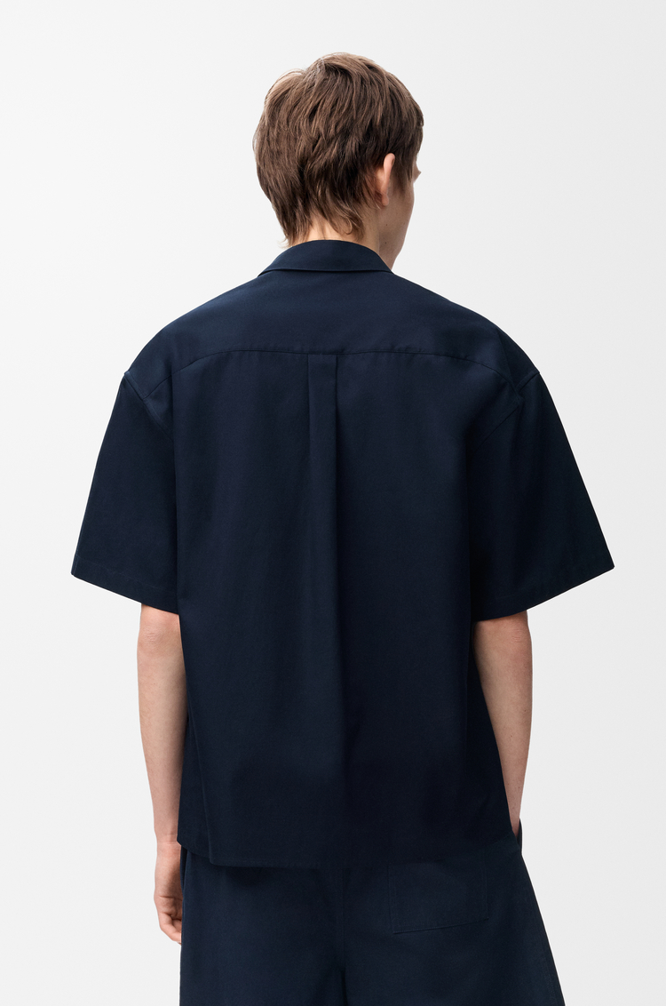 LOEWE Short sleeve shirt in cotton Dark Navy
