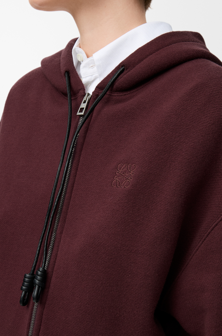LOEWE Flamenco hoodie in cotton and cashmere Dark Burgundy