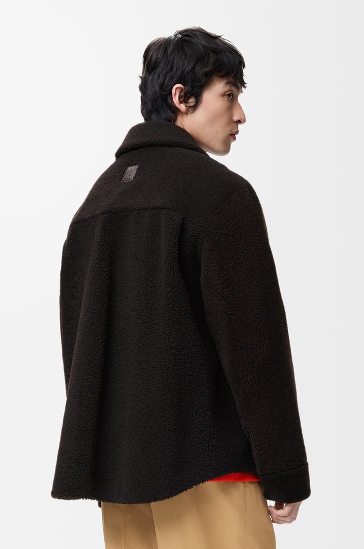 LOEWE Overshirt in shearling Dark Brown/Dark Brown
