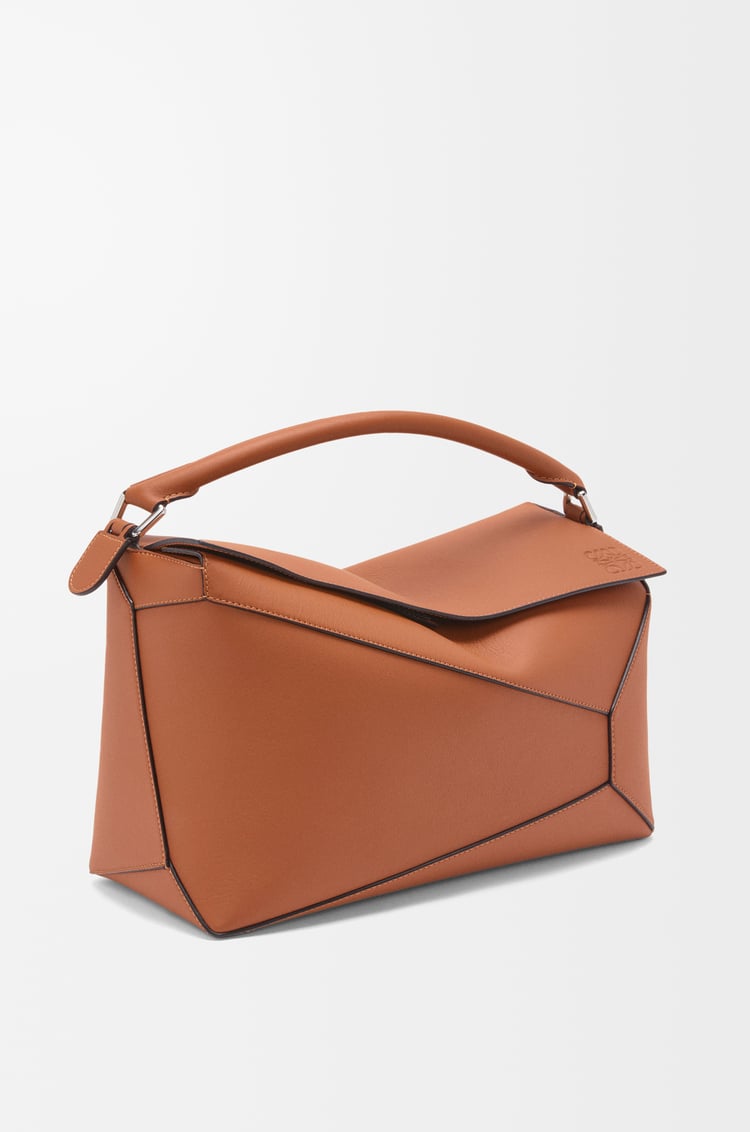 LOEWE Bolso Puzzle grande en piel de ternera Marrón Claro