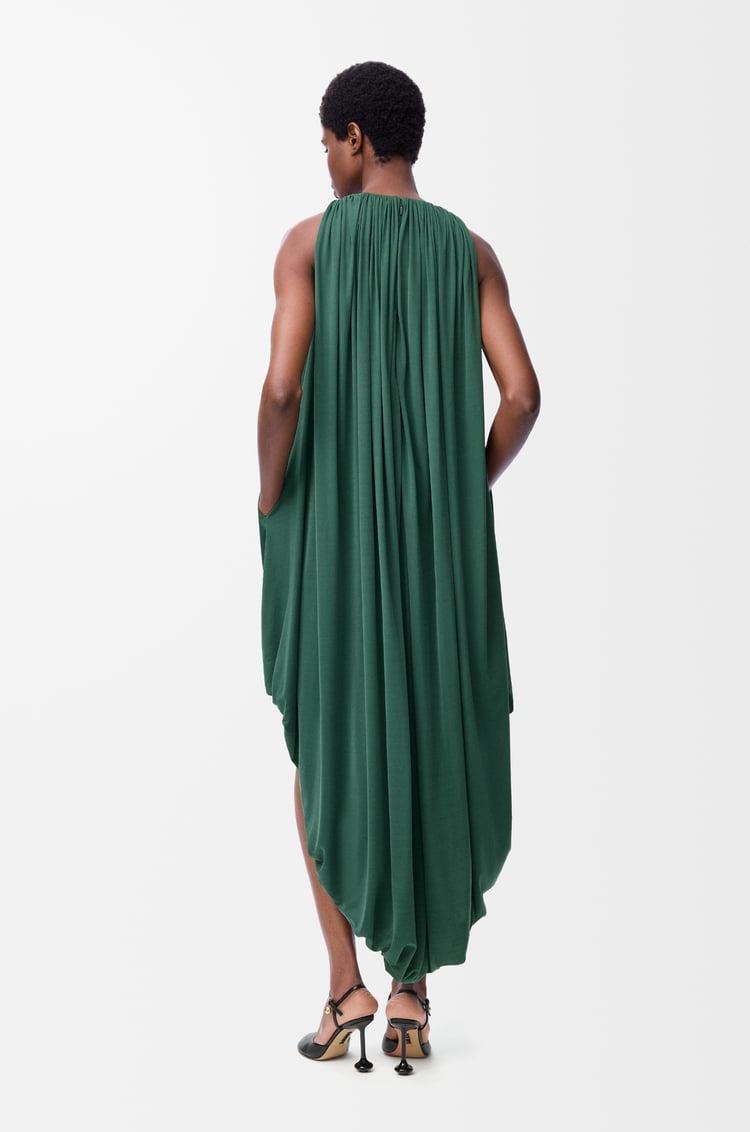 LOEWE Draped dress in silk Green