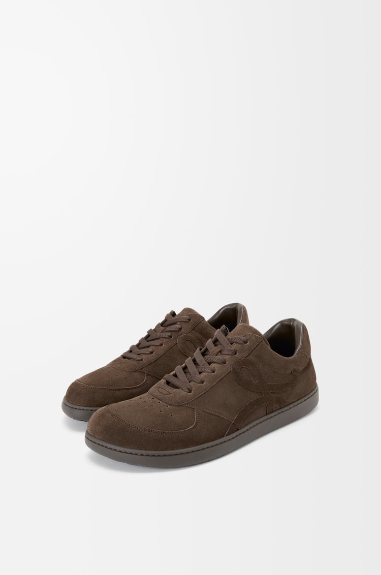 LOEWE Jambo sneaker in suede calfskin Dark Brown