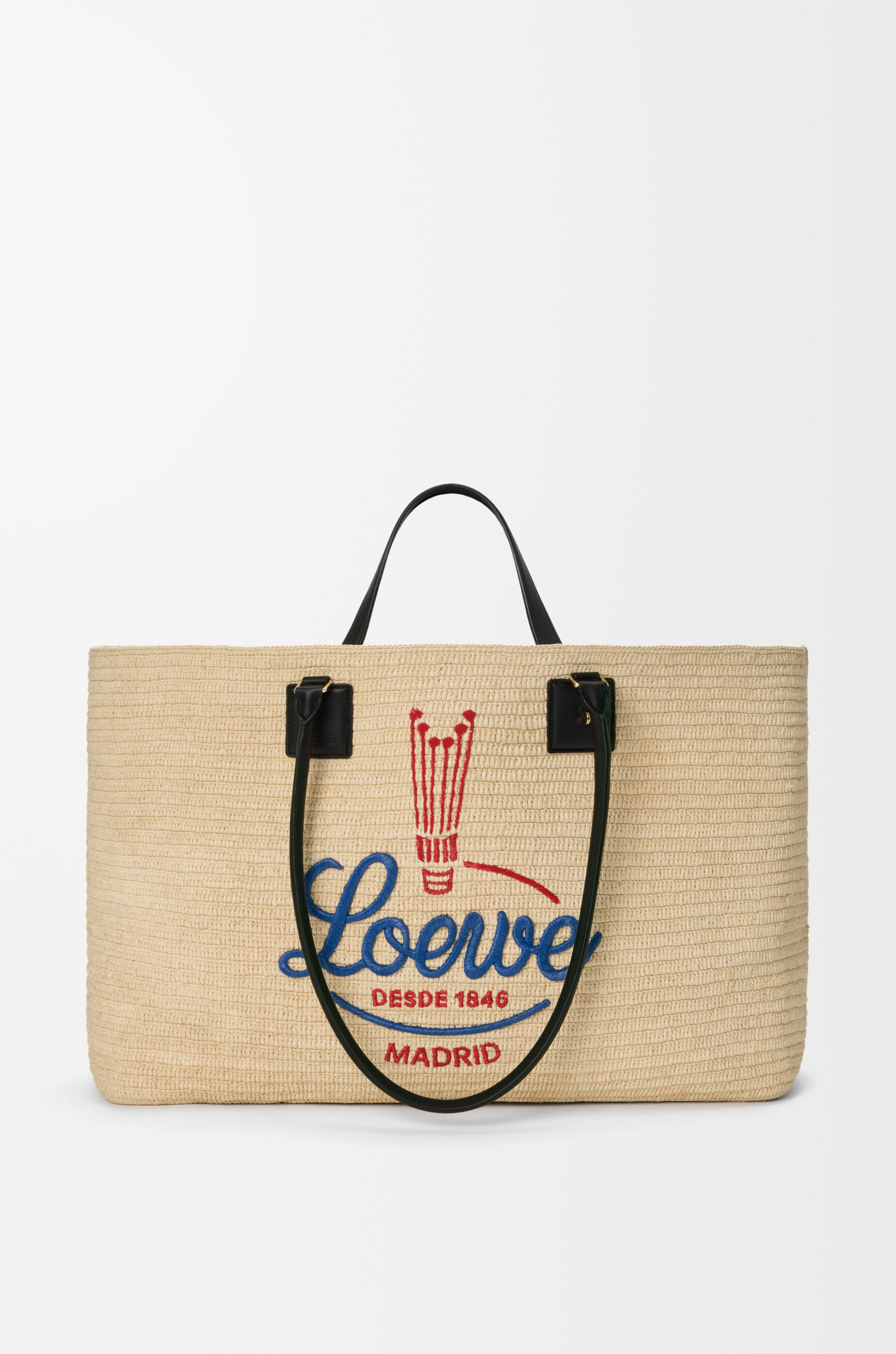 XL Verano tote in raffia White - LOEWE USA Official Website