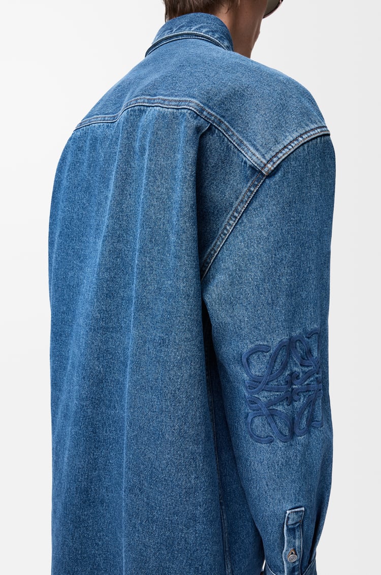 LOEWE Giacca-camicia Anagram in denim Denim Blu Medio