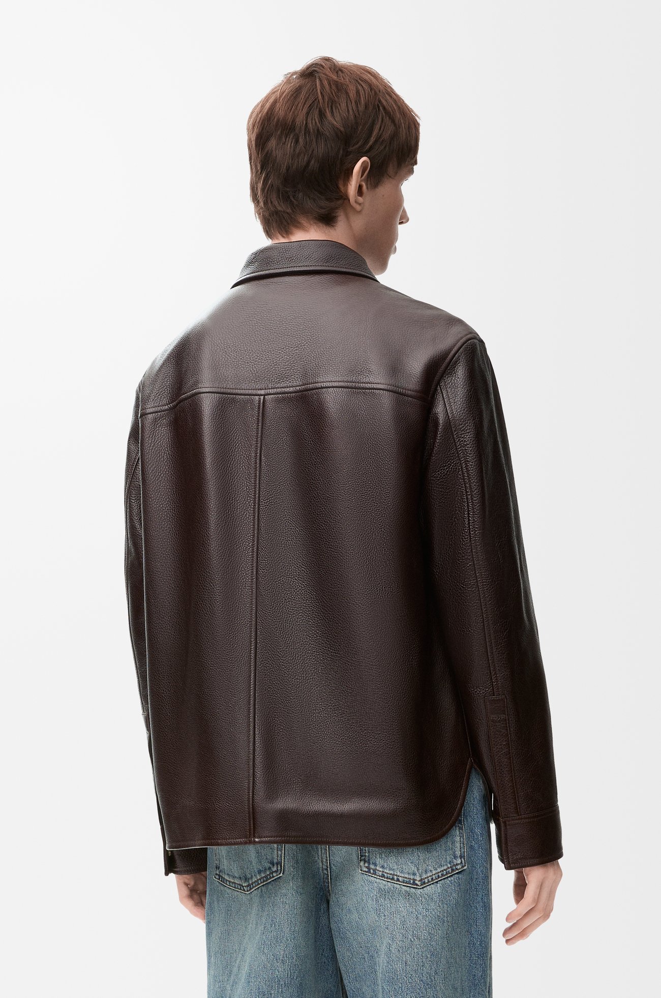 LOEWE Overshirt in deerskin Oxblood