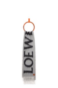 LOEWE ロエベ スカーフ（ウール&モヘア） ライトグレー/ダークグレー