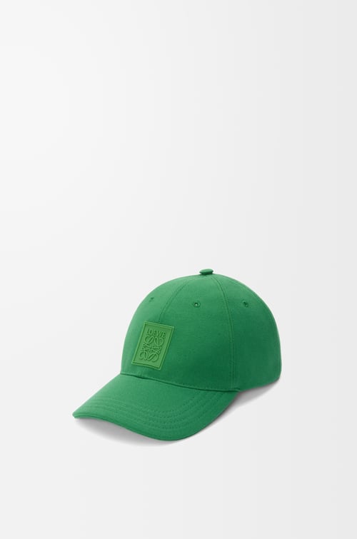 LOEWE Patch cap in canvas Tropical Green