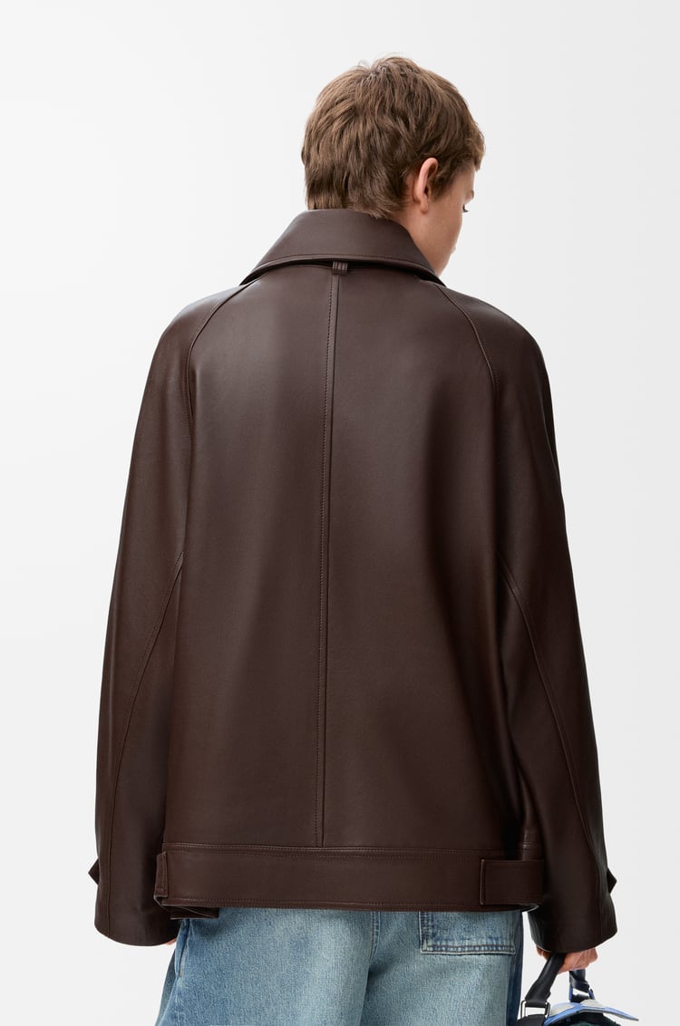 LOEWE Bow jacket in nappa lambskin Dark Chocolate