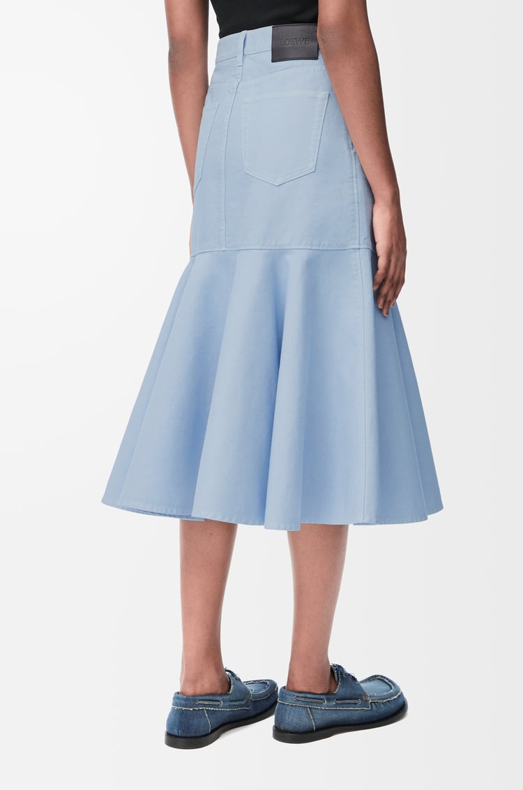 LOEWE Falda en algodón Azul Claro