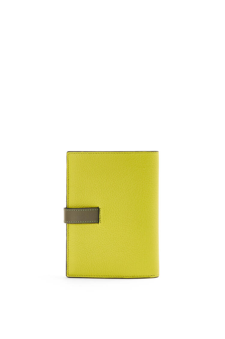LOEWE Medium vertical wallet in soft grained calfskin Lime Yellow/Avocado Green