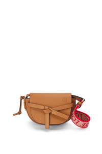 LOEWE Mini Gate Dual bag in soft calfskin and jacquard Warm Desert