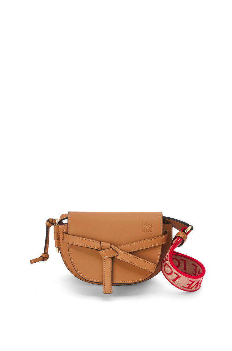 LOEWE Mini Gate Dual bag in soft calfskin and jacquard Warm Desert