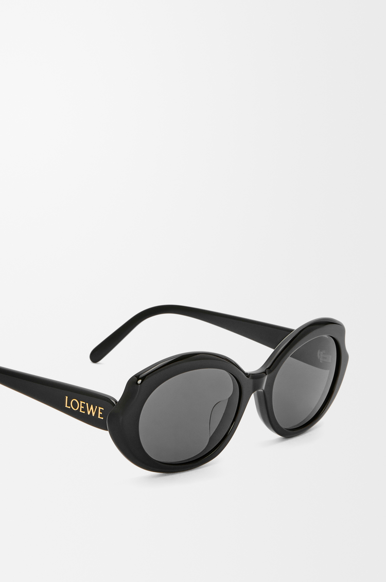 LOEWE 미니 오발 슬림 선글라스 블랙