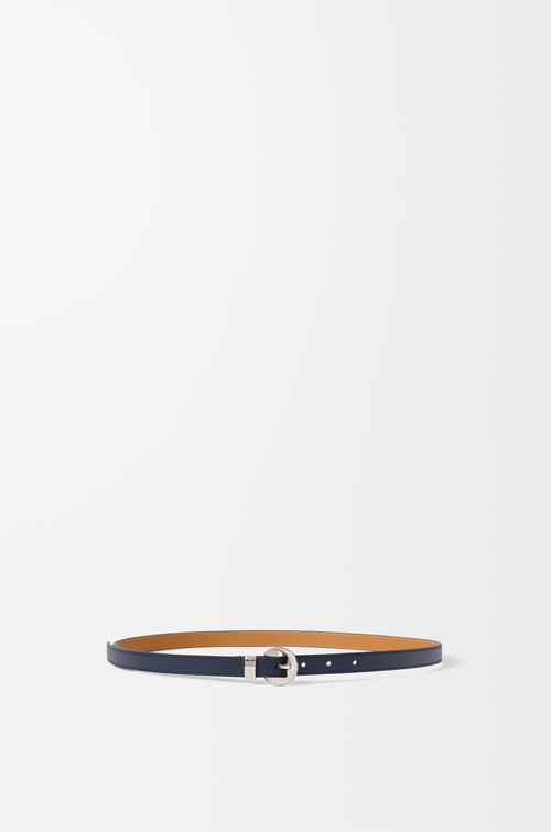 LOEWE Cinturón Pebble en piel de ternera lisa Azul Marino Oscuro/Paladio