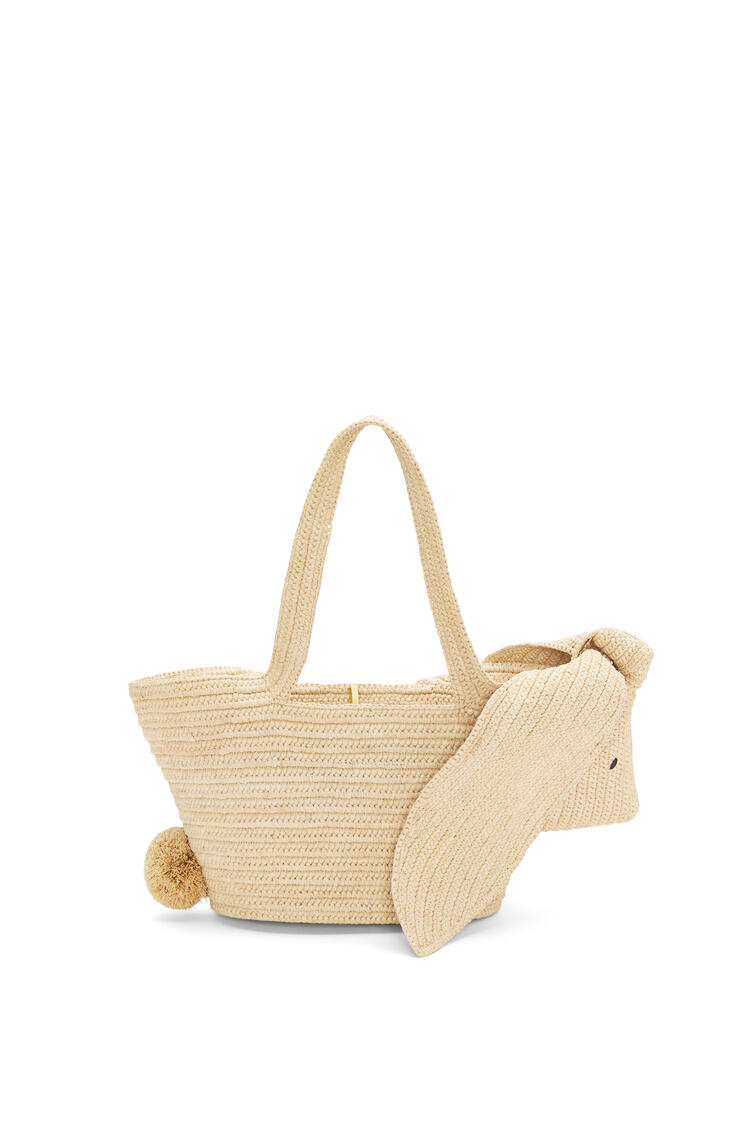 LOEWE Small Bunny Basket bag in raffia and calfskin Natural