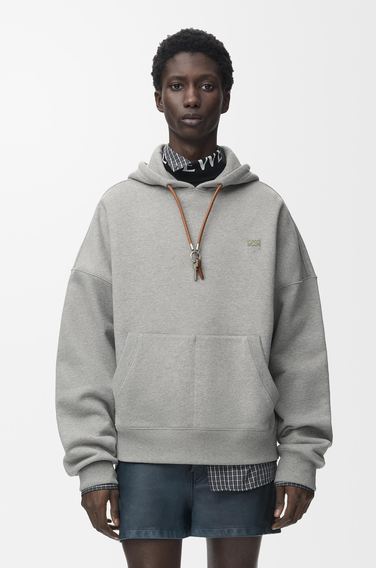 LOEWE Hoodie in cotton Grey Melange