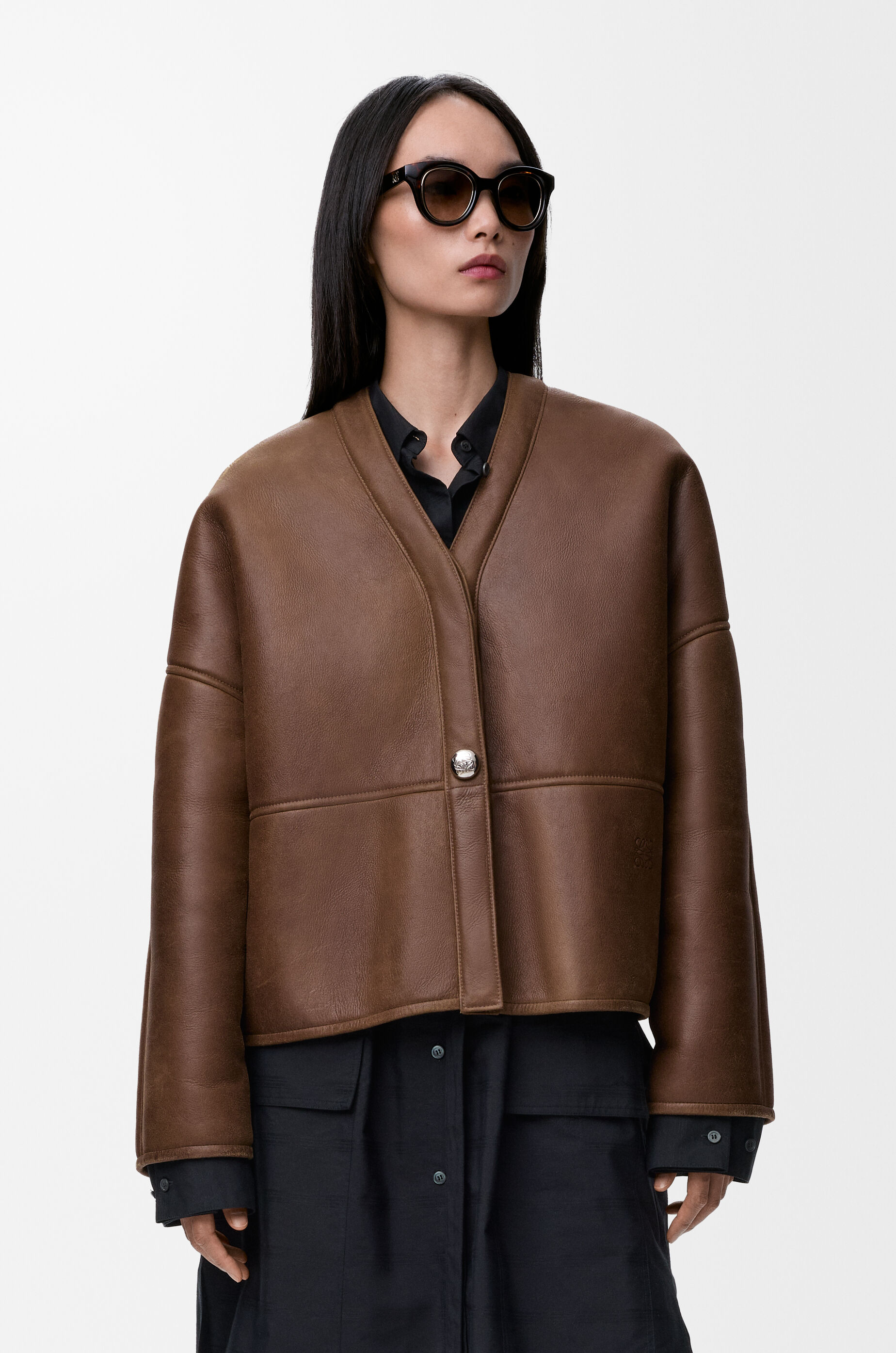 ペブル カーディガン（シアリング） ブラウン - LOEWE Japan official