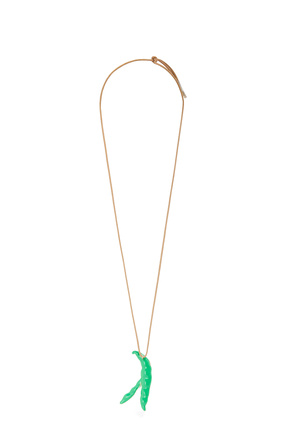 LOEWE Fava bean pendant necklace in sterling silver and enamel Silver plp_rd