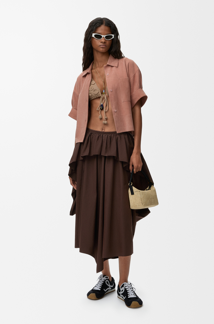 LOEWE Gonna in cotone Marrone Cioccolato