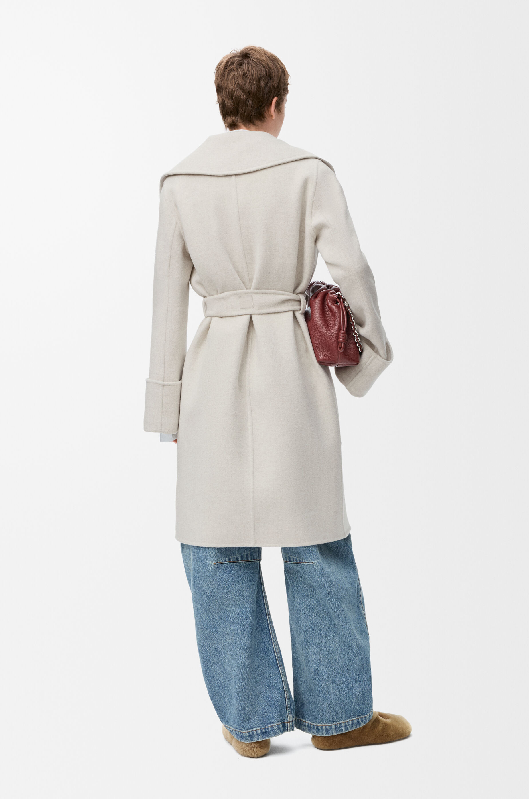 Belted coat in cashmere Grey - LOEWE