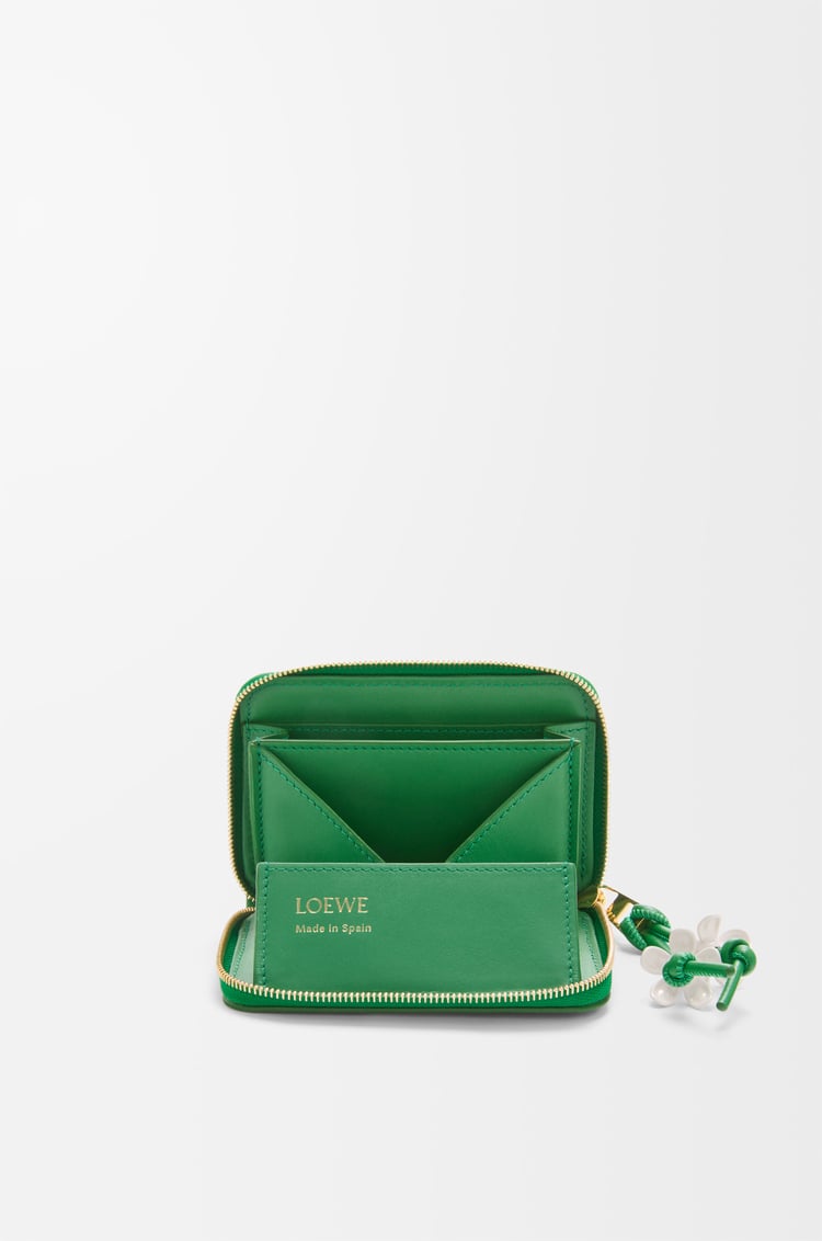 LOEWE ジップ コインパース（シャイニーナパカーフ） トロピカルグリーン/ホワイト