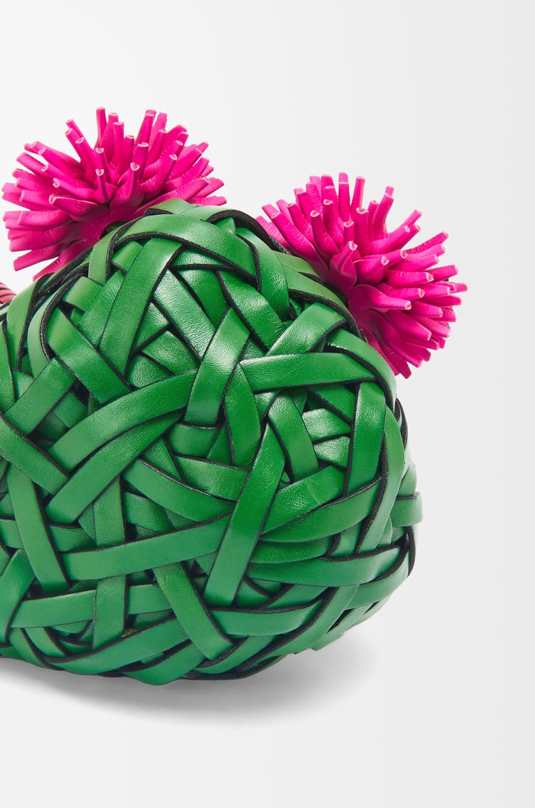 LOEWE Tope de puerta con forma de cactus en piedra y piel de ternera Verde