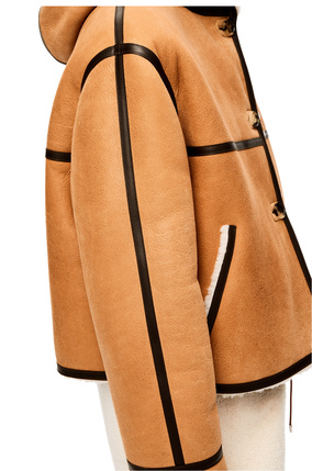 LOEWE Hooded jacket in shearling Beige/Dark Brown plp_rd