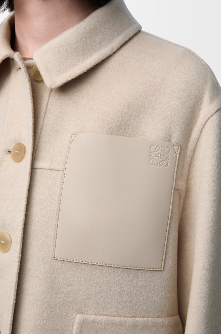 LOEWE Workwear jacket in wool and cashmere Light Beige Melange