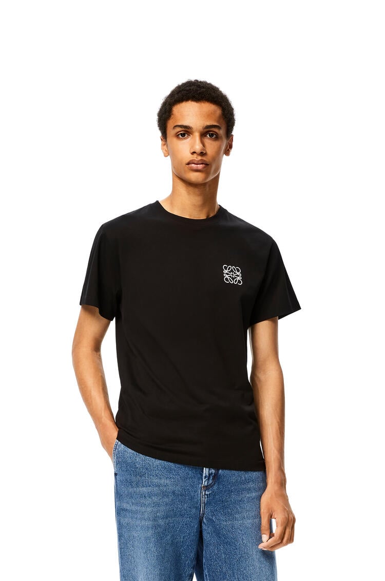 LOEWE Camiseta en algodón con anagrama bordado Negro